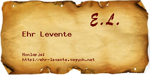 Ehr Levente névjegykártya