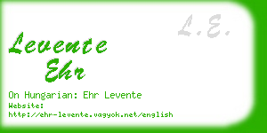 levente ehr business card